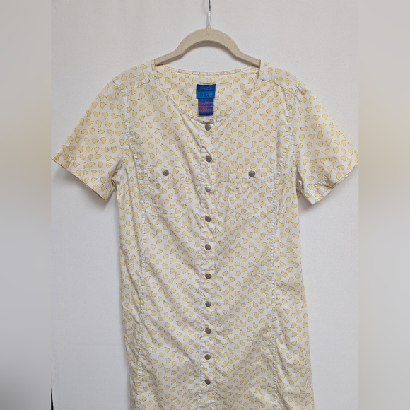 VTG So Blue Pear Fruit Print 100% Cotton Short Sleeve Shift Dress Size 6 - Picture 2 of 10